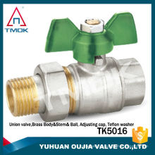 Válvula de esfera de bronze para união de tubos TMOK TK-5016 com junta de união CW617n